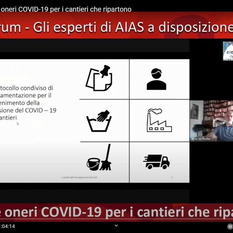 Il seminario AIAS Costi e oneri COVID-19 per i cantieri che&nbsp;ripartono