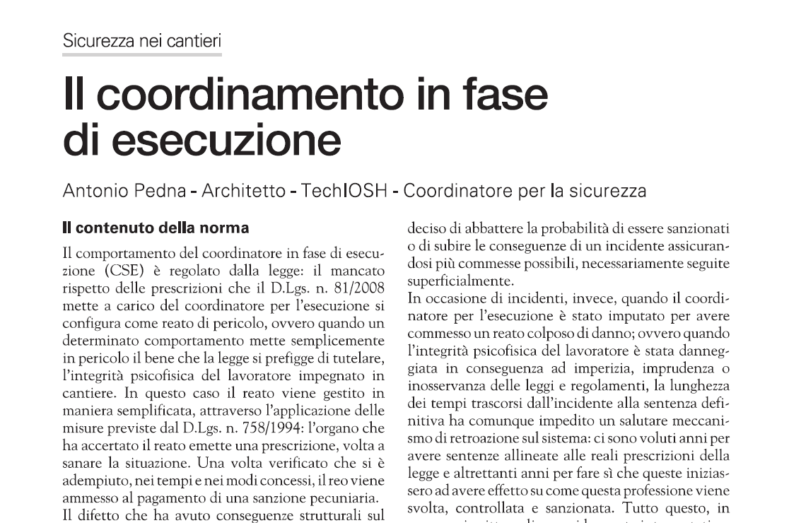 Il coordinamento in&nbsp;esecuzione