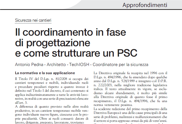 Il coordinatore per la&nbsp;progettazione