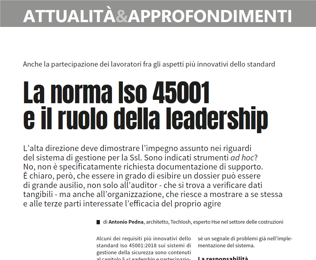 ISO 45001 Requisito 5: Il ruolo della&nbsp;leadership