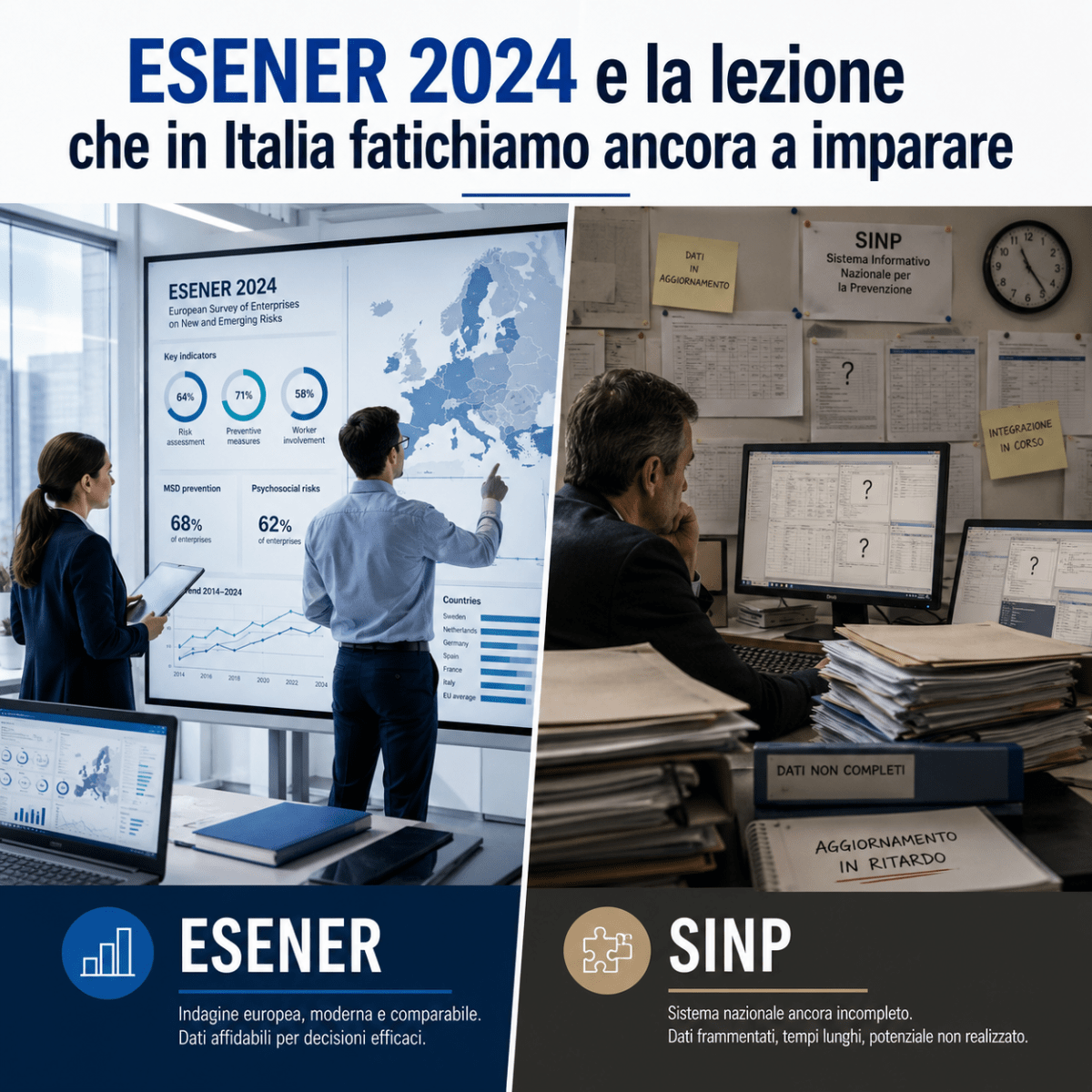 Come leggere i dati di ESENER 2024, l’indagine di EU-OSHA sui nuovi rischi per la sicurezza sul lavoro? |&nbsp;IPSOA